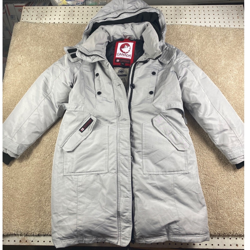 Canada Weathergear Womens Grey Hooded Winter Parka Coat Size Large L Rated -20C